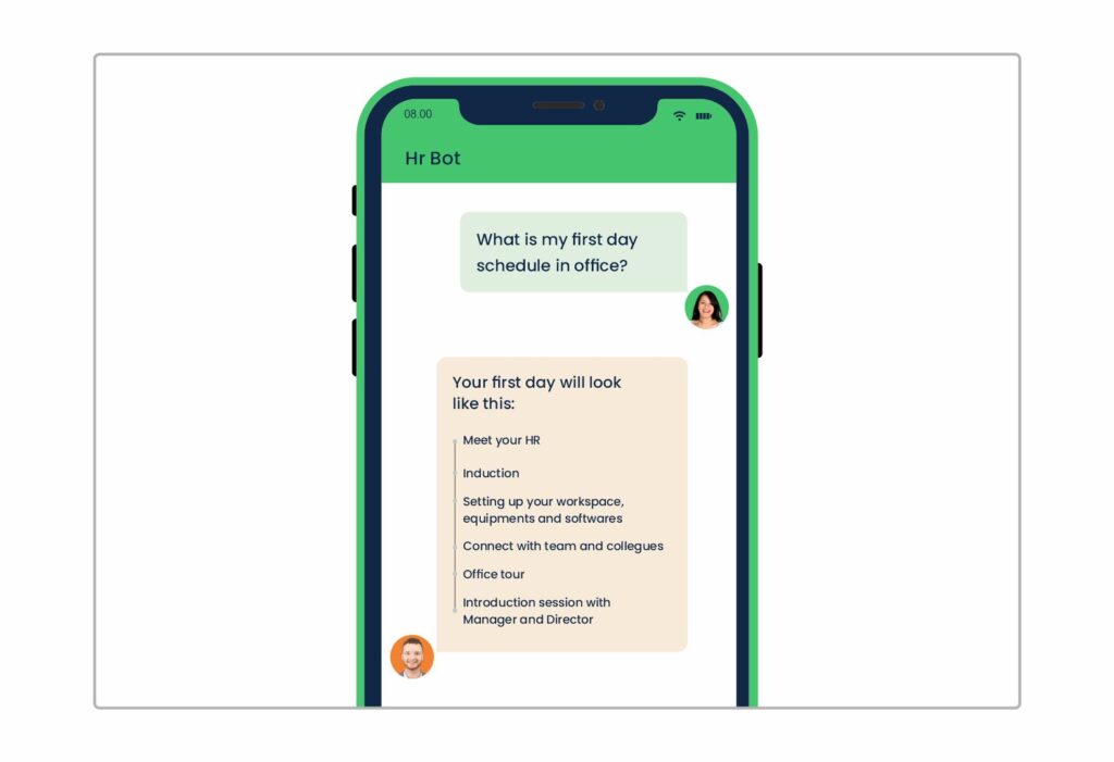 Ai-powered chatbot for instant hr support in workplus mobile app