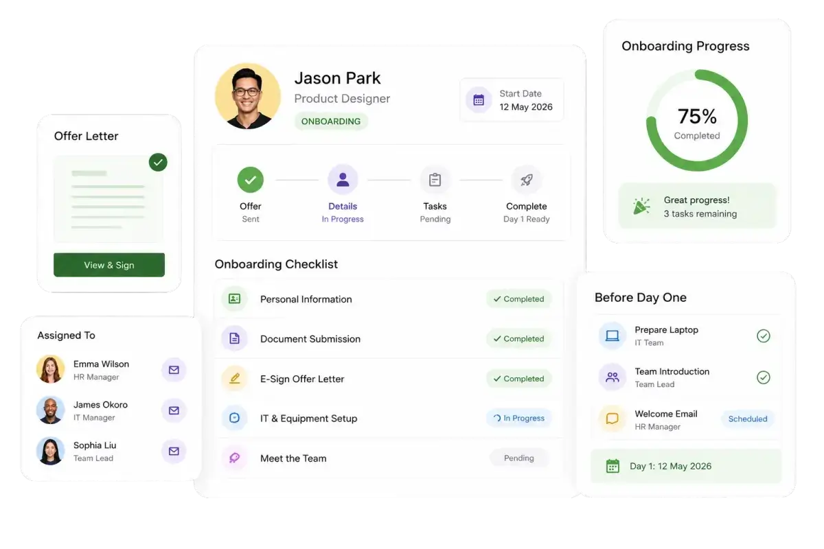 Employee onboarding module in Workplus HCM HR software